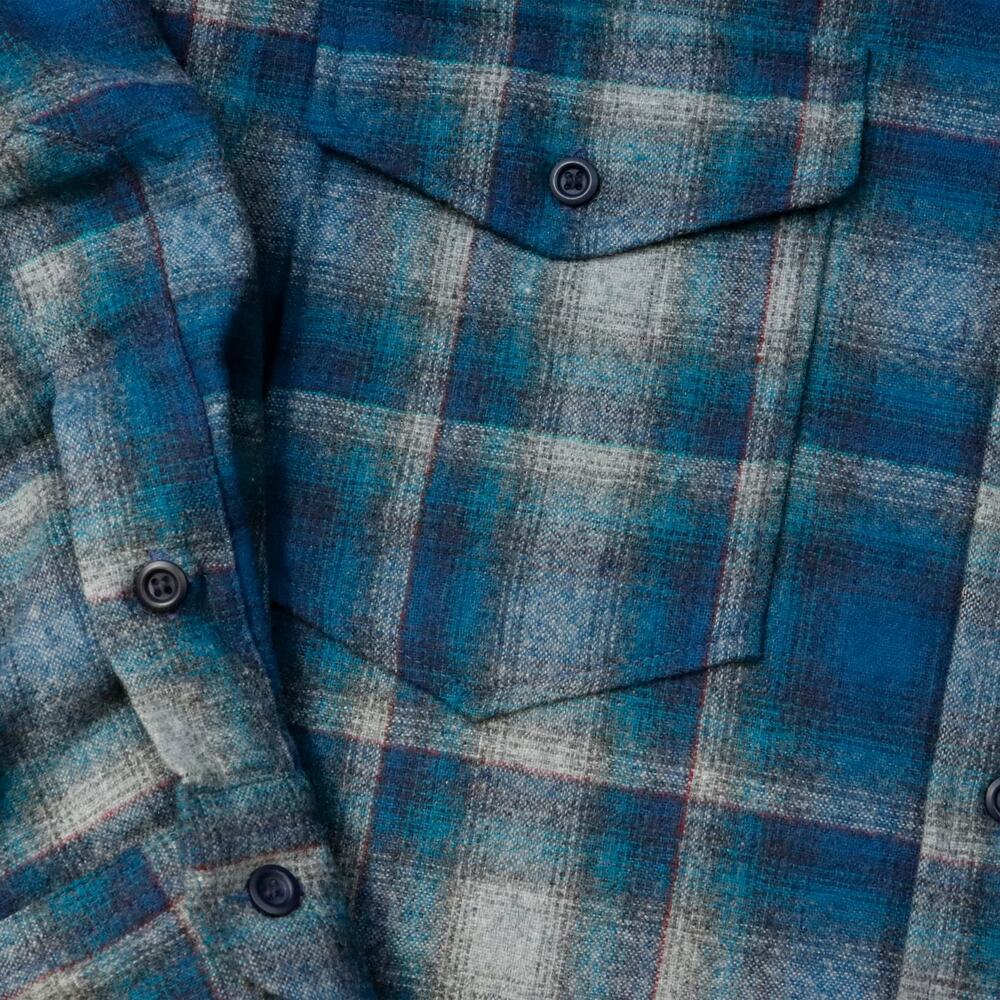 Vintage Pendleton Outdoorsman Blue Wool Button Up Size XL - Picture 5 of 7